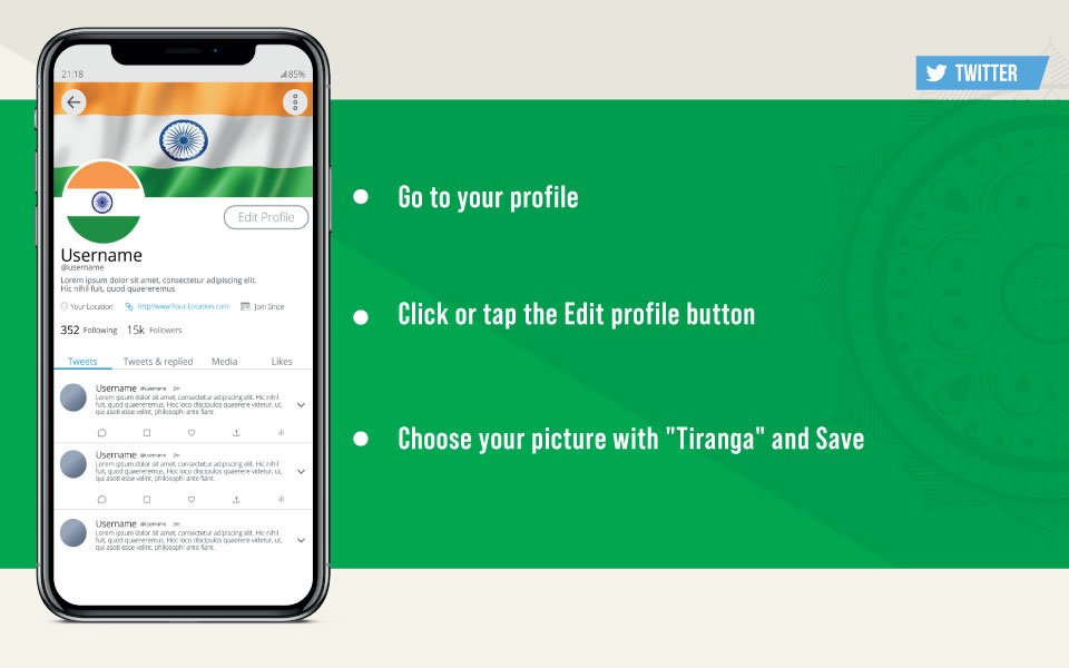 How to Make Tiranga as your Twitter Profile Picture